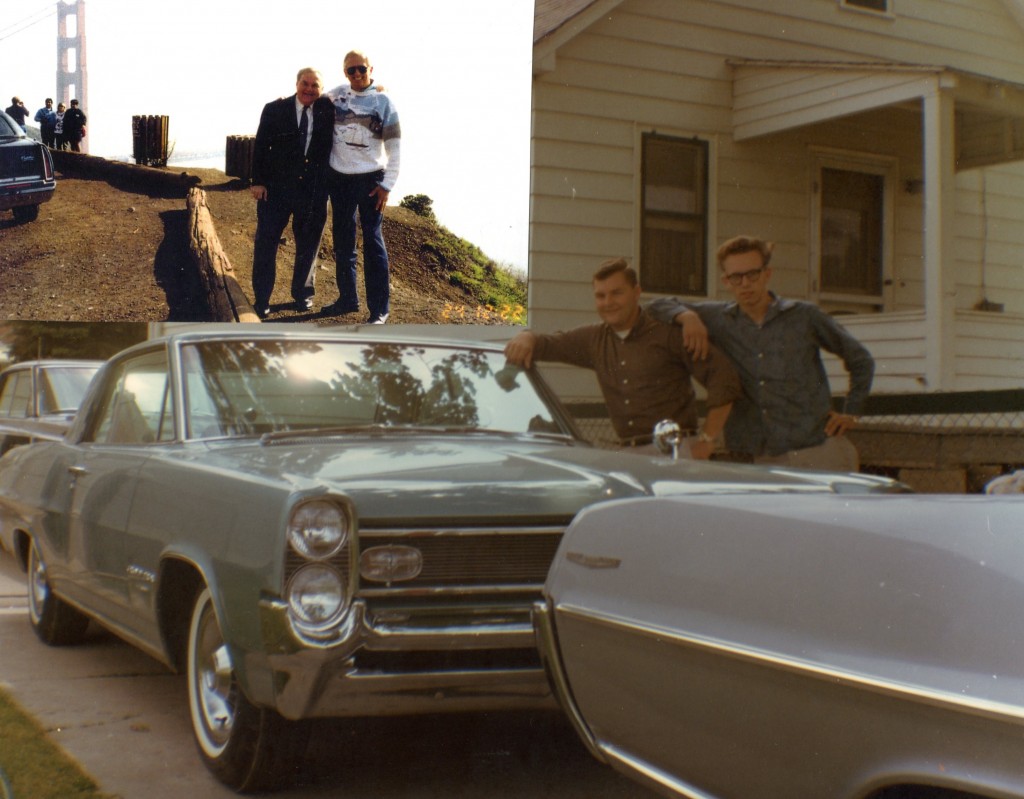 Alex and cousin John Sadek as 1959 seniors and top left is visit in California